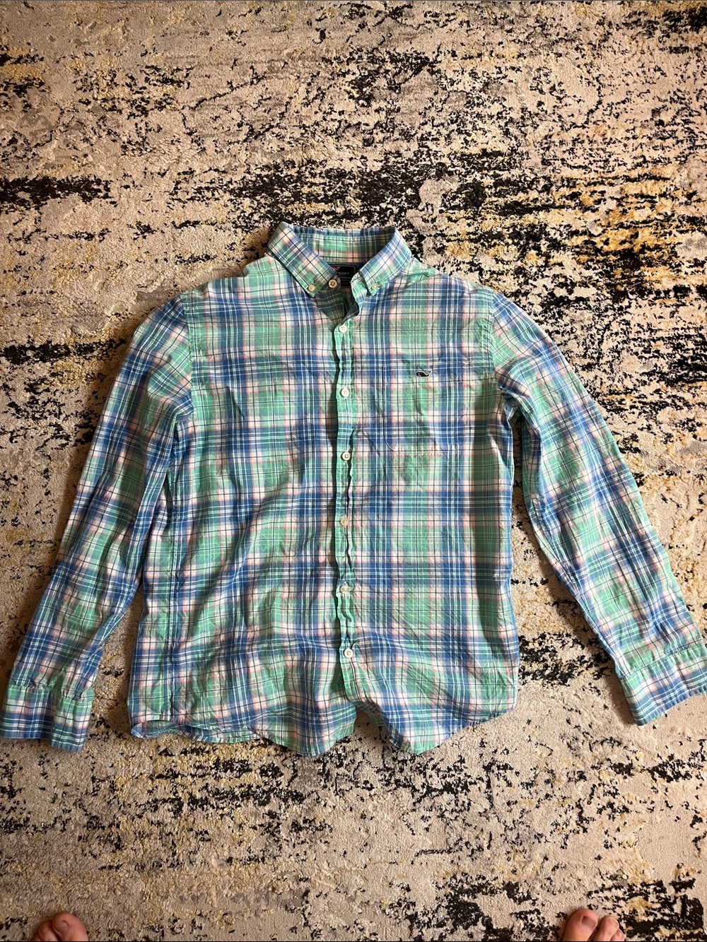Vineyard Vines Men's Plaid Button-Down Shirt - Blue & Green